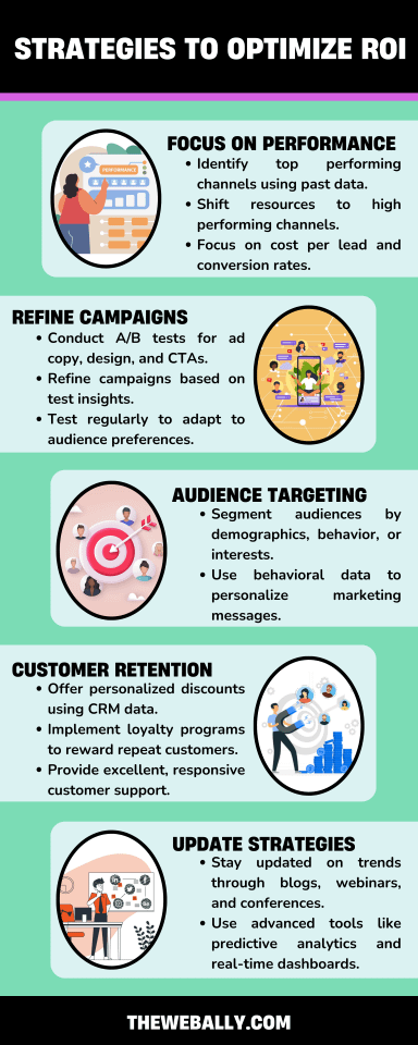 strategies to optimize roi infographic